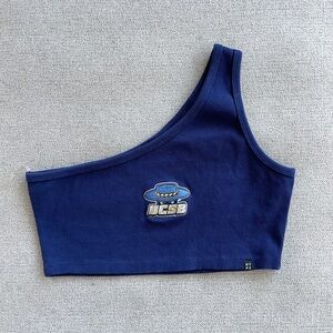 Hype and Vice Custom college UCSB Gauchos Blue One-Shoulder Crop Top size M